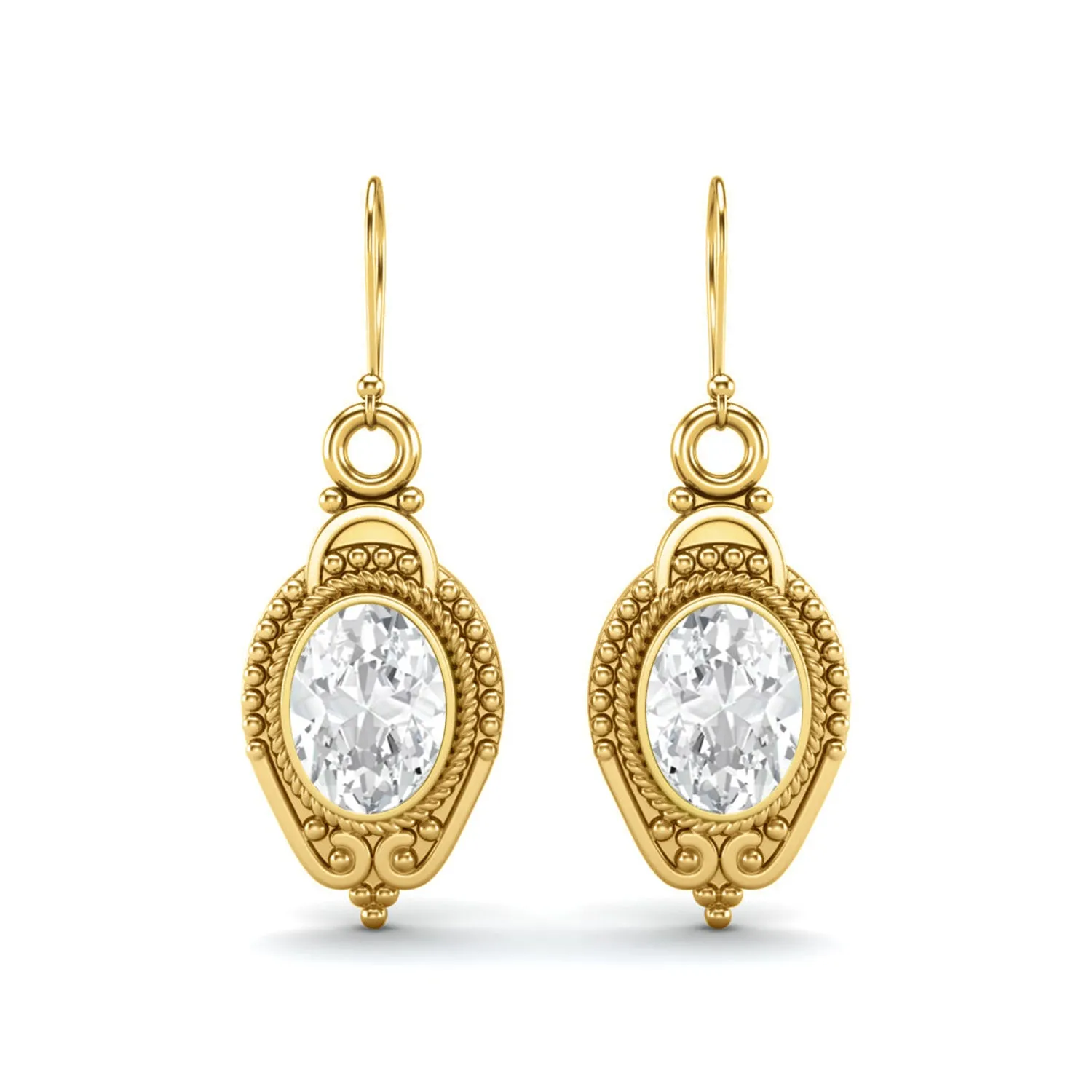 7x5mm Oval Shape Moissanite 925 Sterling Silver Drop Dangle Earrings For Women