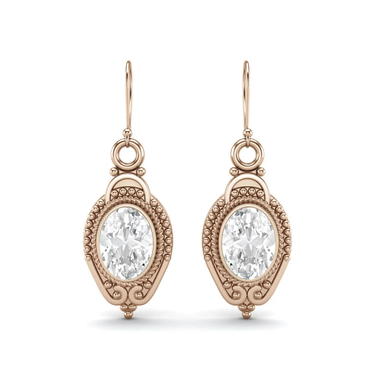 7x5mm Oval Shape Moissanite 925 Sterling Silver Drop Dangle Earrings For Women