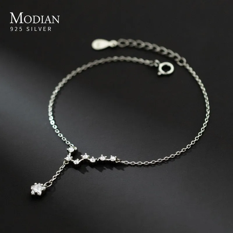 925 Silver Galaxy Stars CZ Link Bracelet