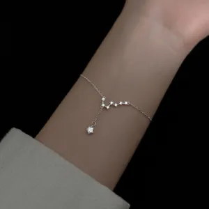 925 Silver Galaxy Stars CZ Link Bracelet