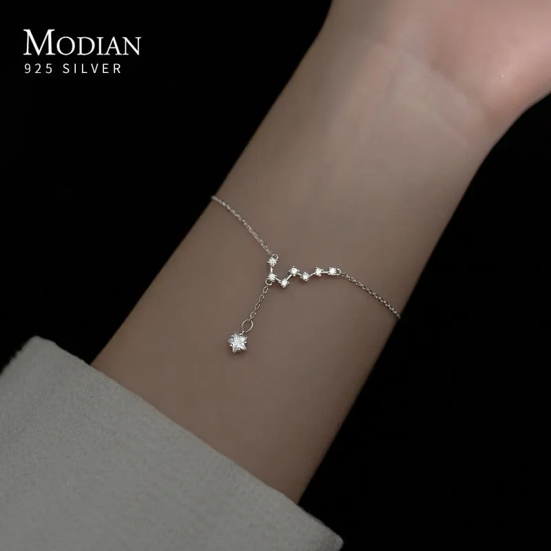925 Silver Galaxy Stars CZ Link Bracelet