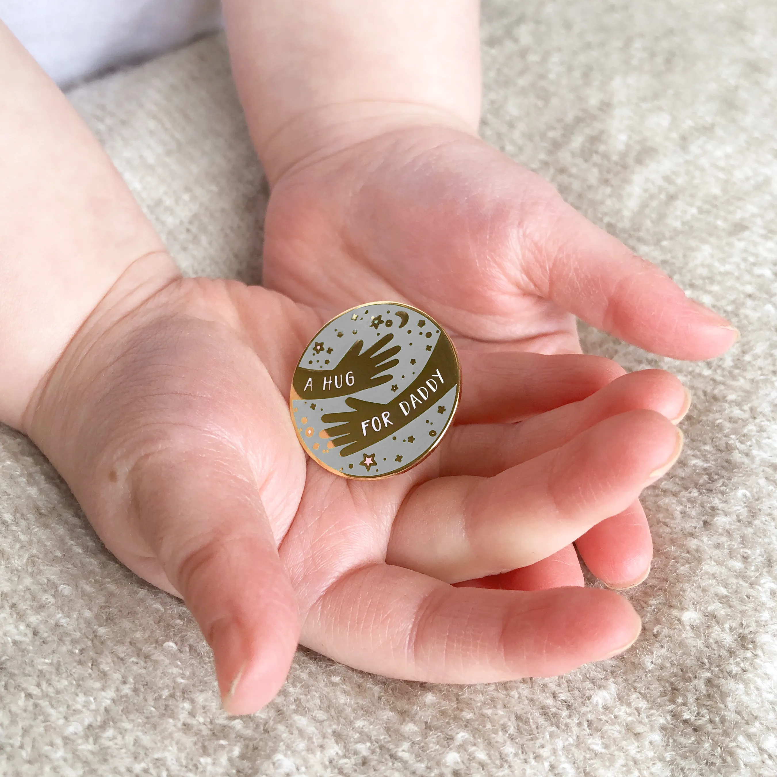 A Hug For Daddy Enamel Lapel Pin Badge