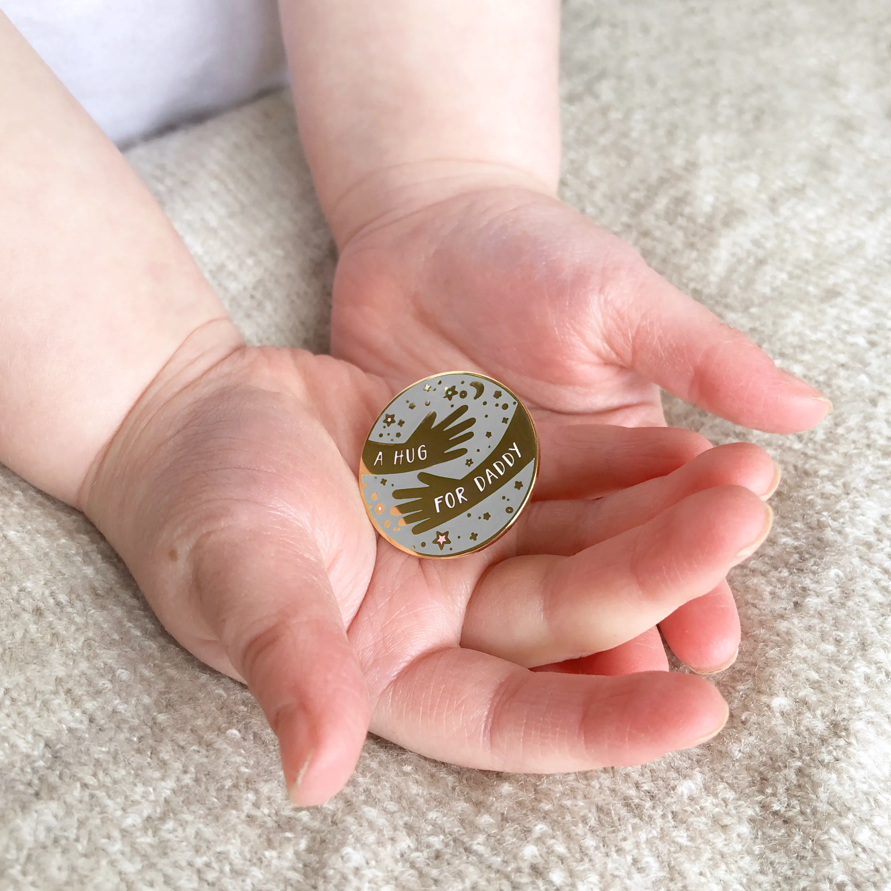 A Hug For Daddy Enamel Lapel Pin Badge
