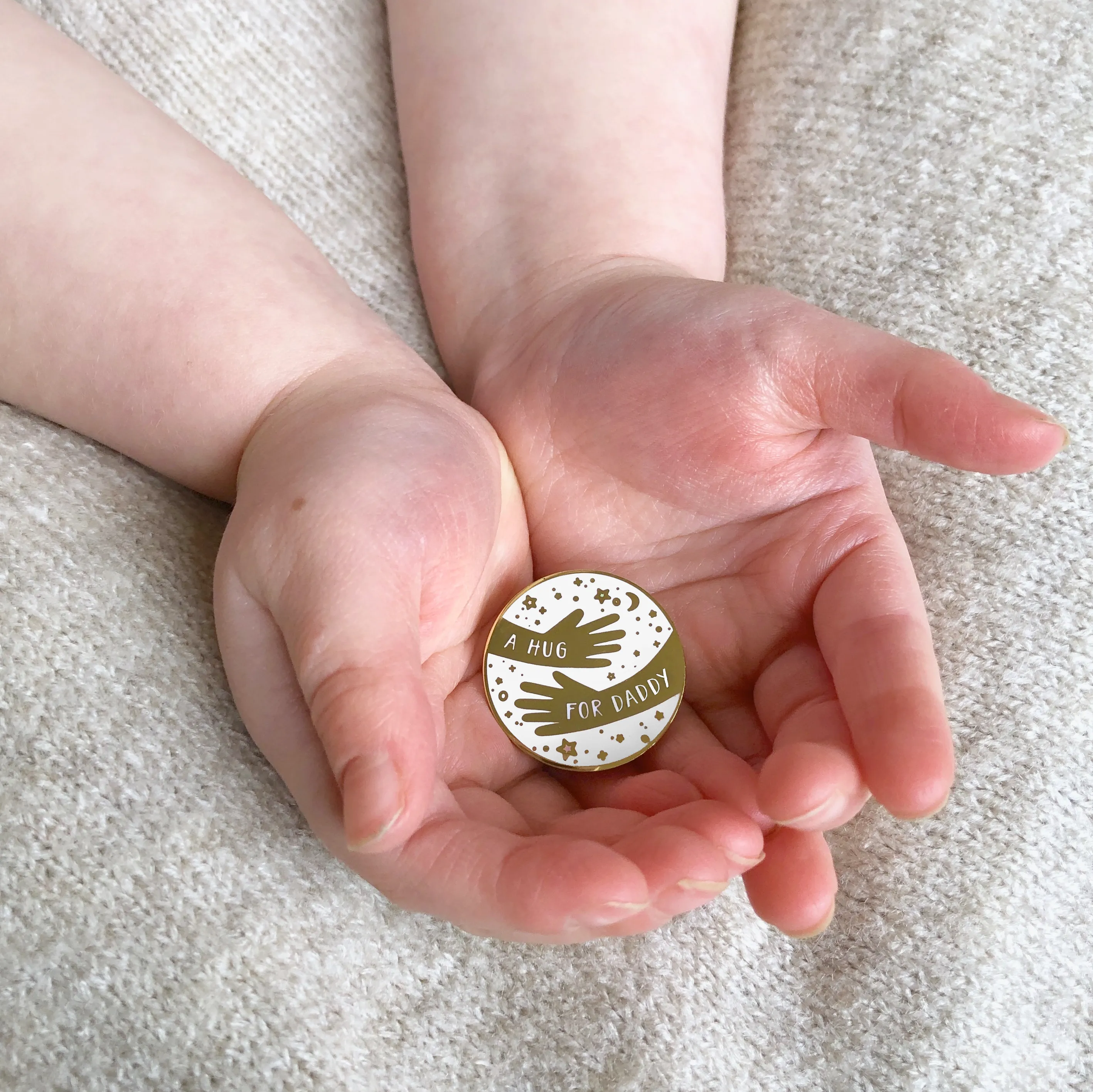 A Hug For Daddy Enamel Lapel Pin Badge