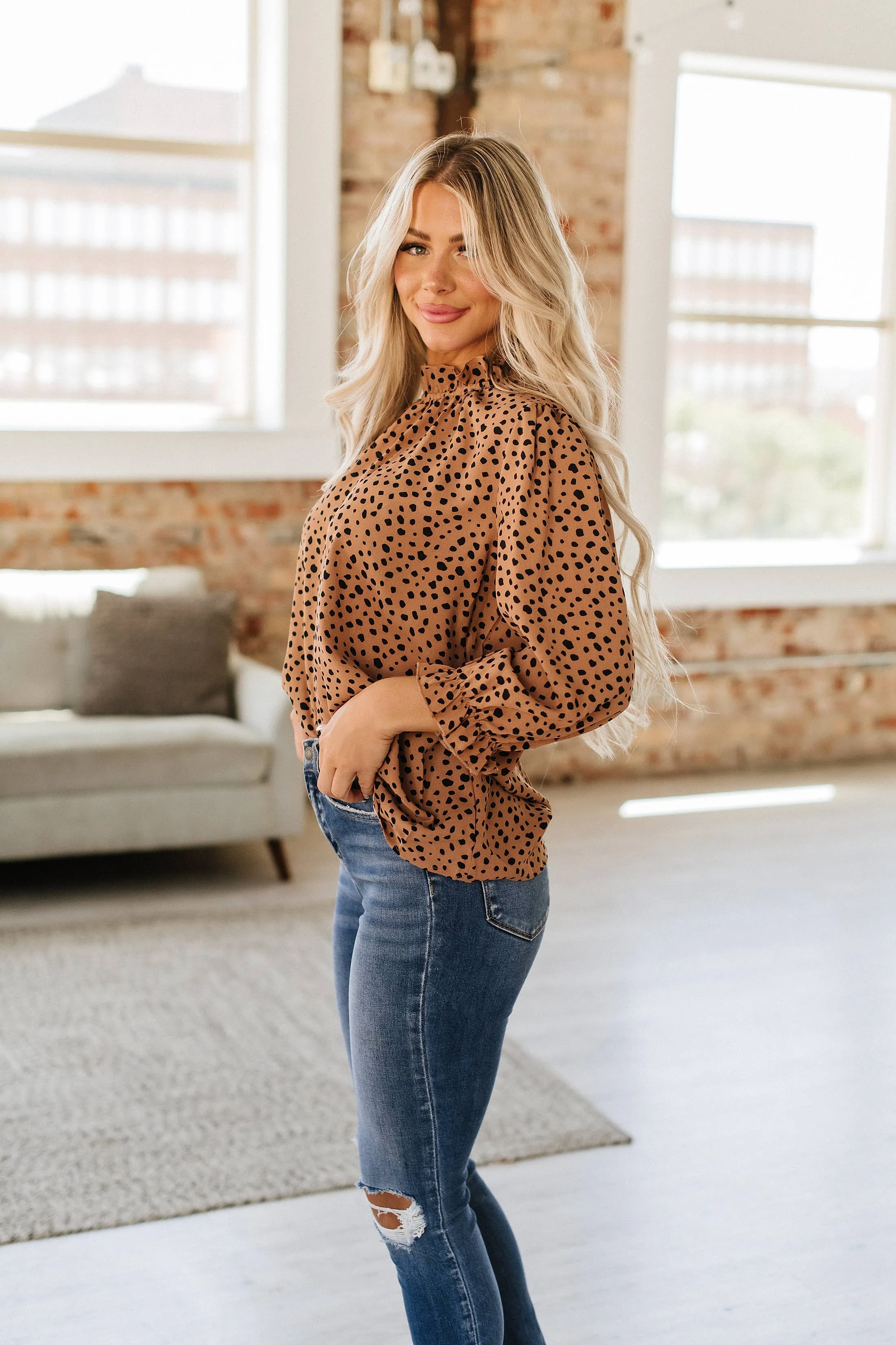 Amaris Dot Blouse | Khaki Liam