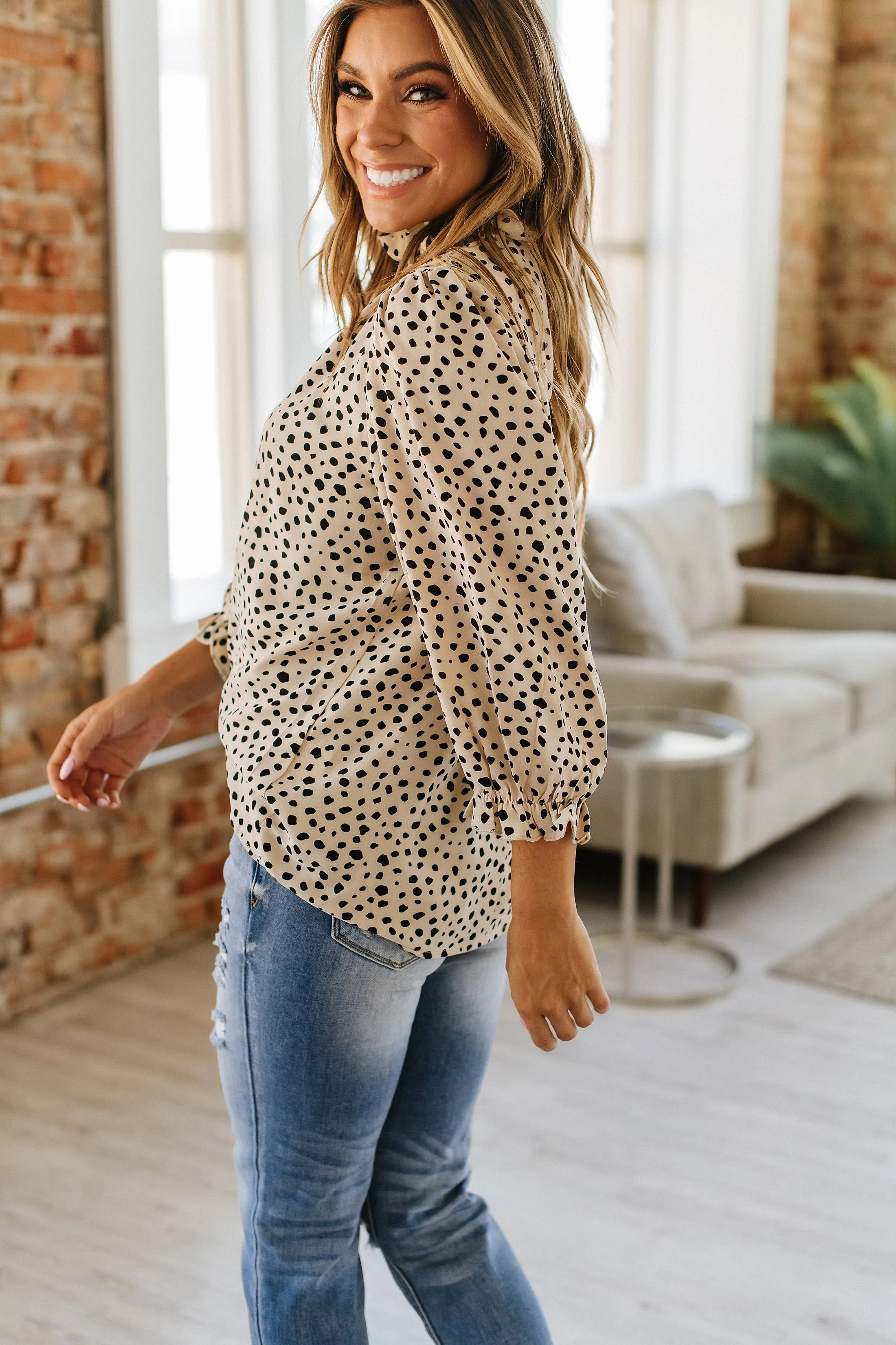 Amaris Dot Blouse | Khaki Liam