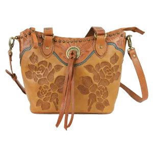 American West Handbag Texas Rose Collection: Small Bucket Tote