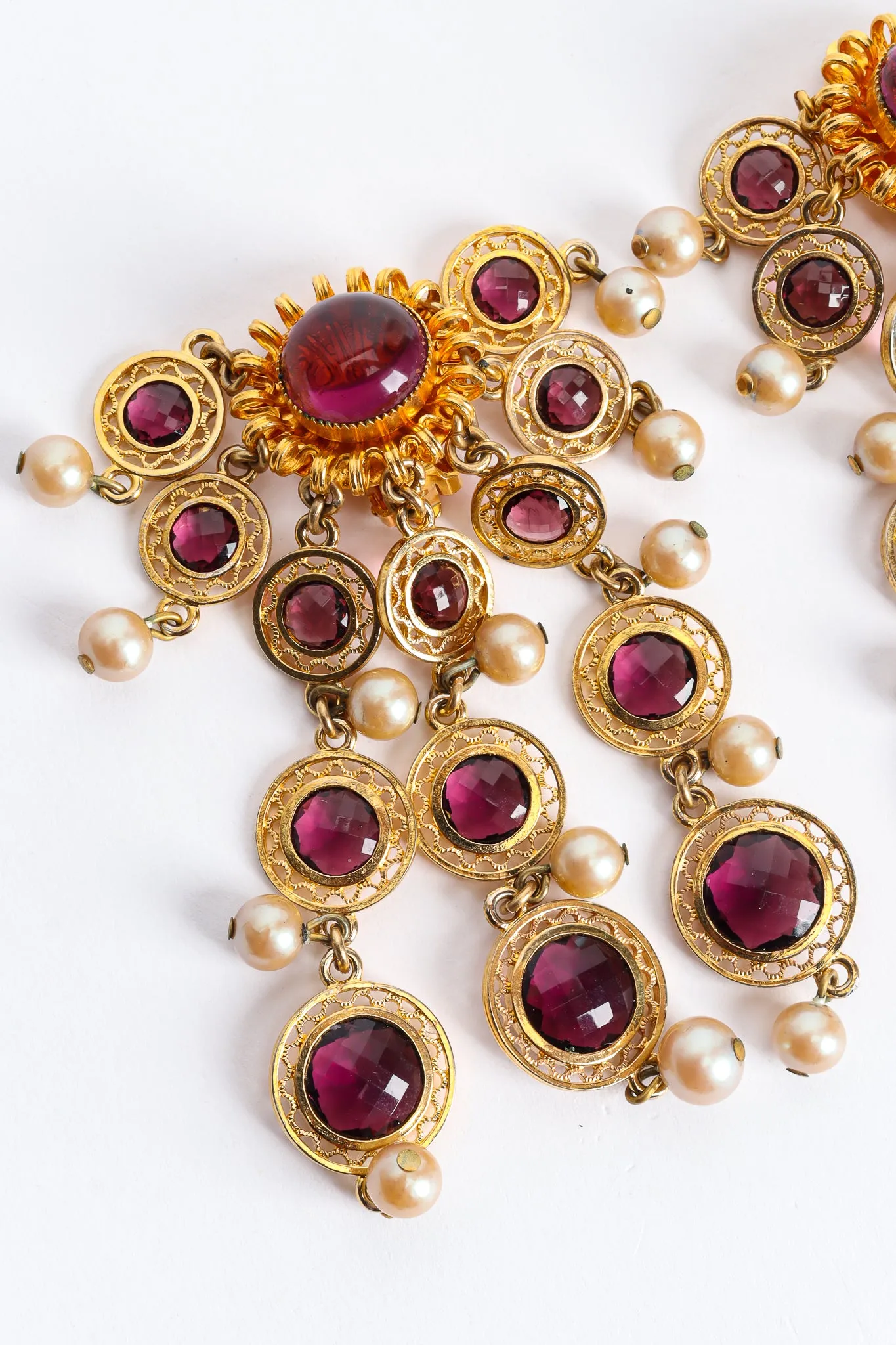 Amethyst Pearl Chandelier Earrings