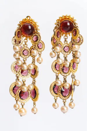 Amethyst Pearl Chandelier Earrings