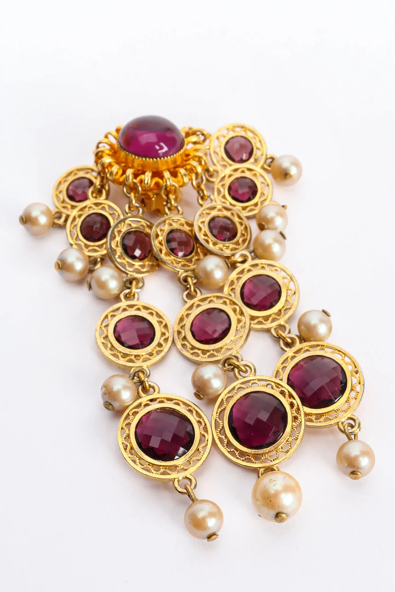 Amethyst Pearl Chandelier Earrings