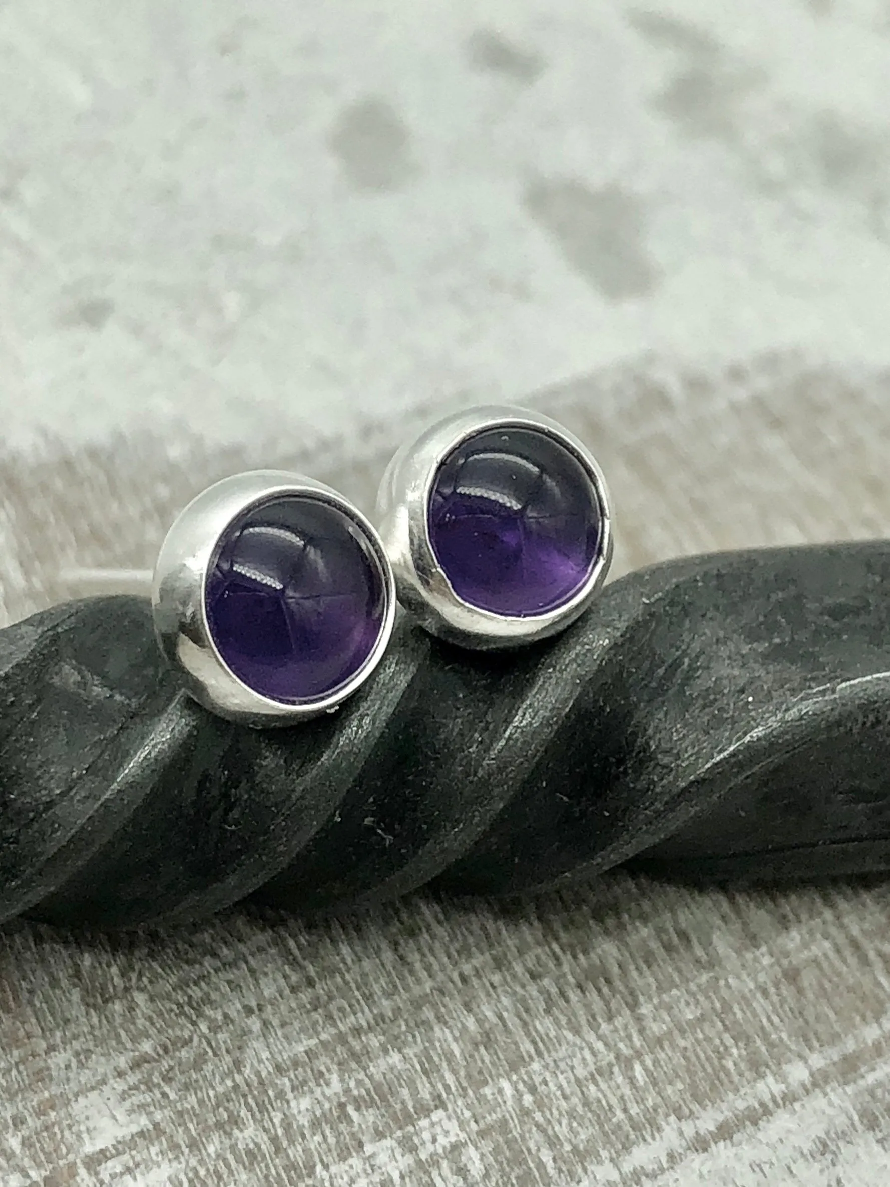 Amethyst Stud Earrings