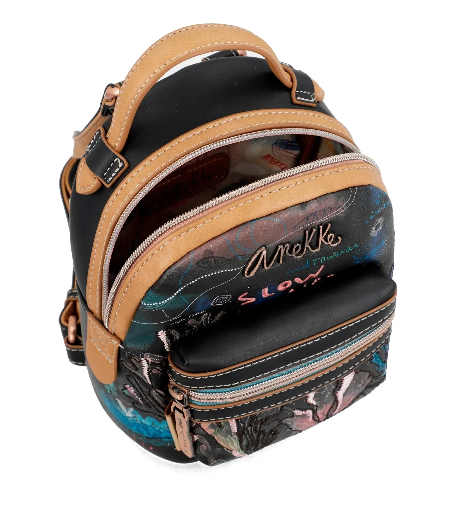 Anekke Coral Black Small Backpack