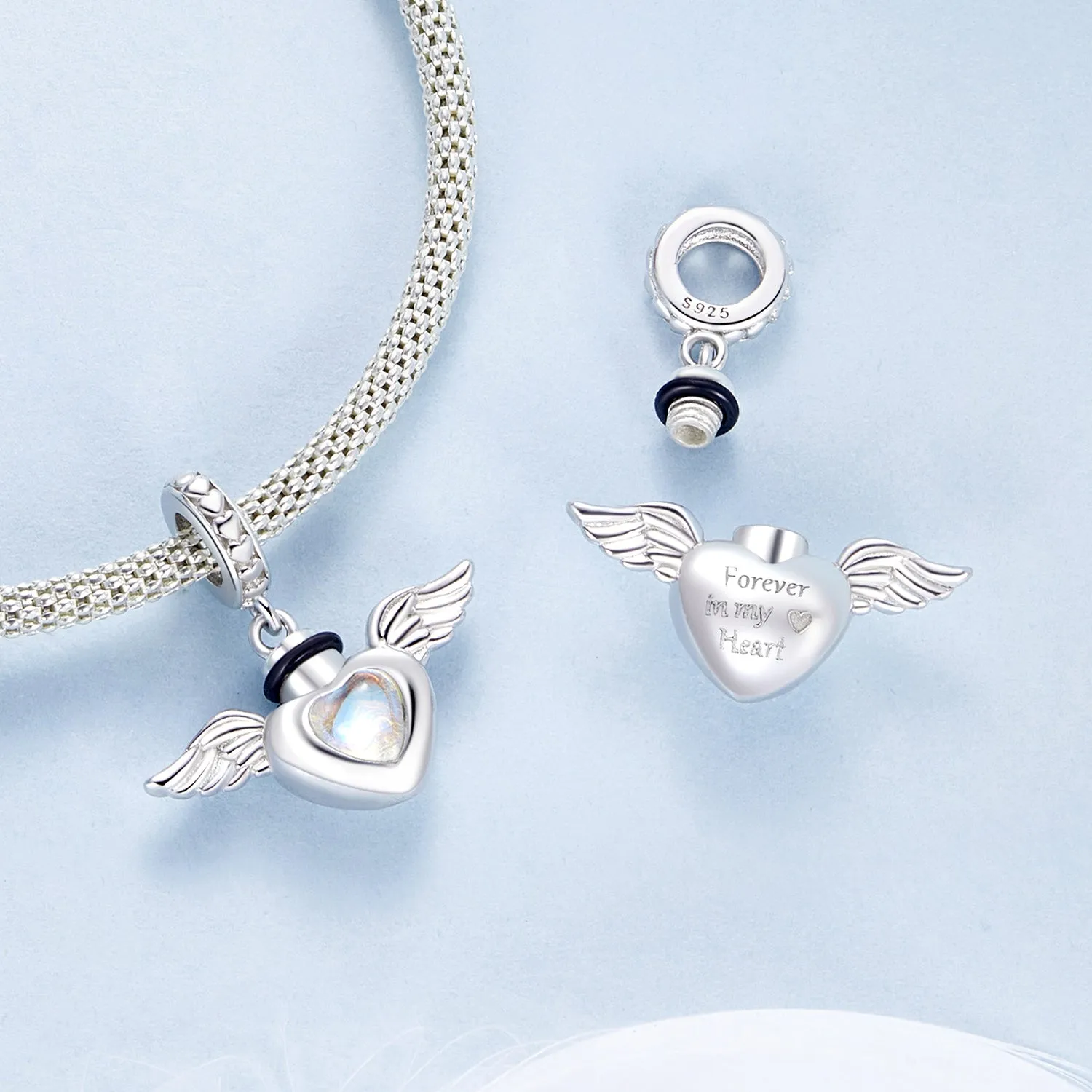 Angel Wings Memorial Pendant Charm