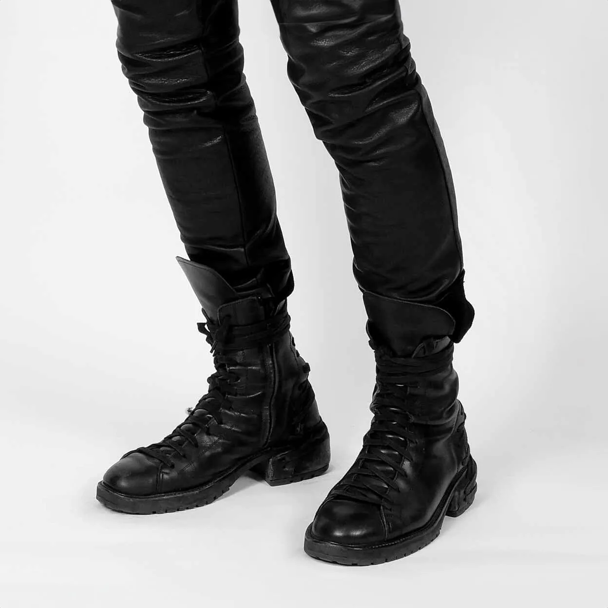 Ankle Leather Combat Boots