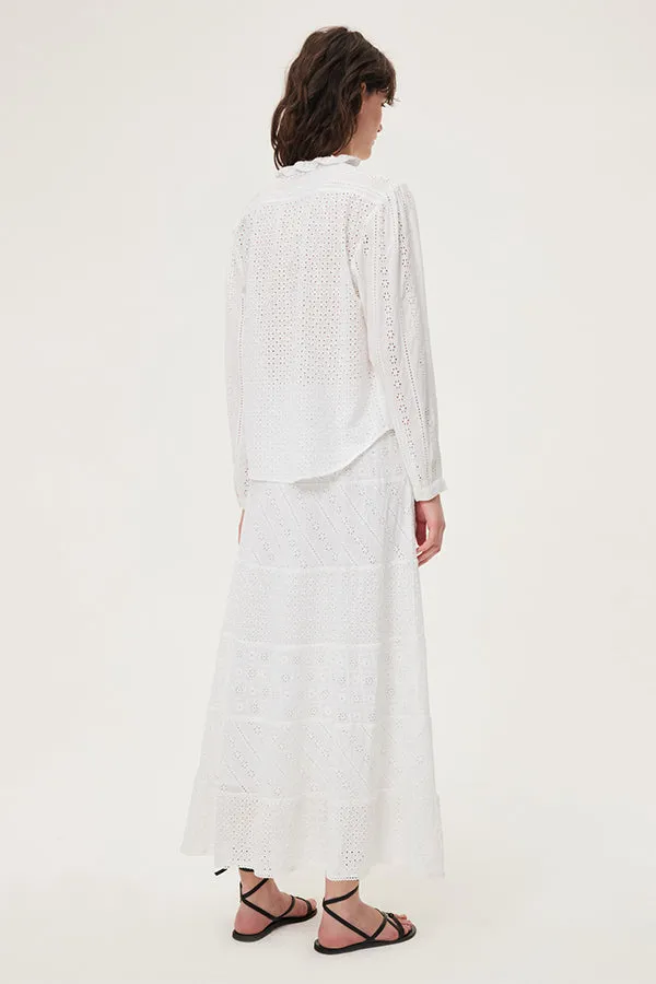 ANNAELLE WHITE BRODERIE ANGLAISE SHIRT