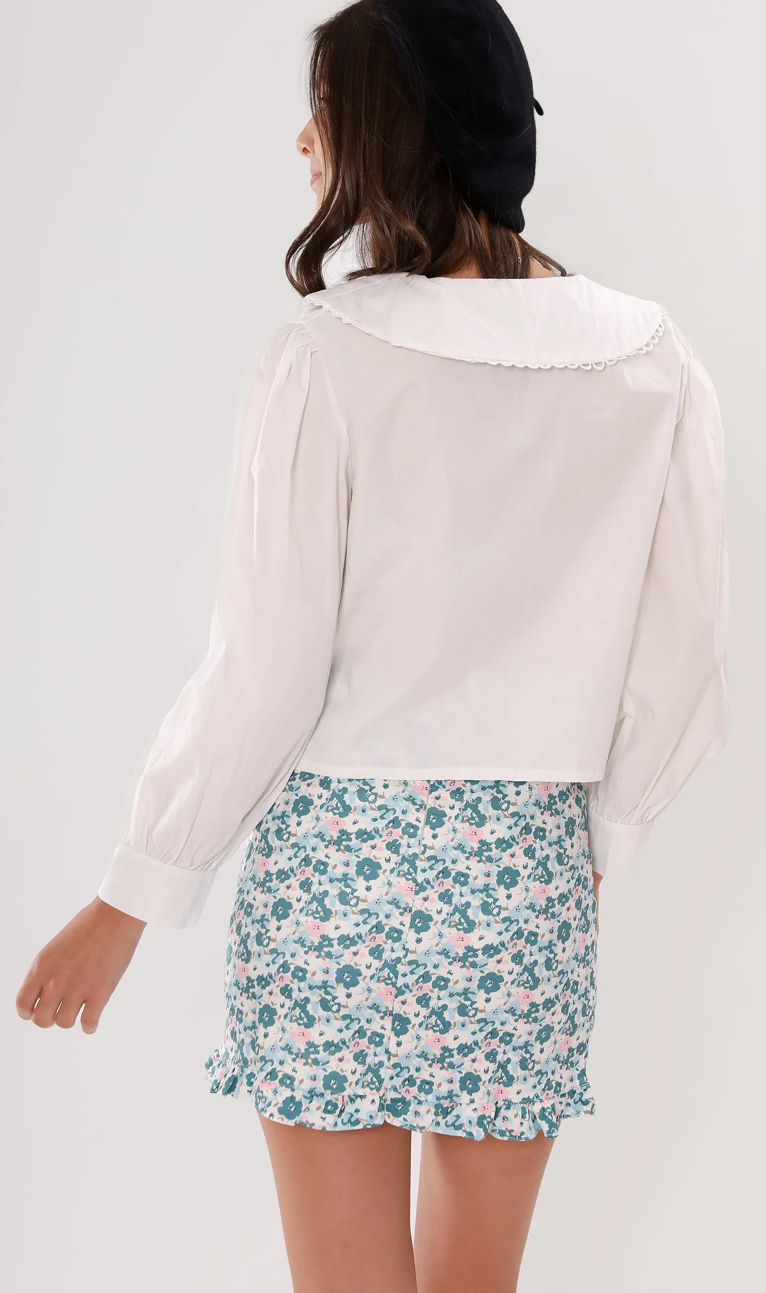 ANNALISE Prairie-Collar Top (White)