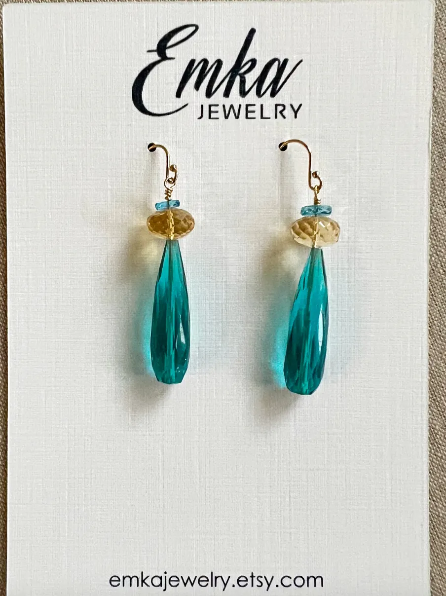 Apatite and Citrine Earrings
