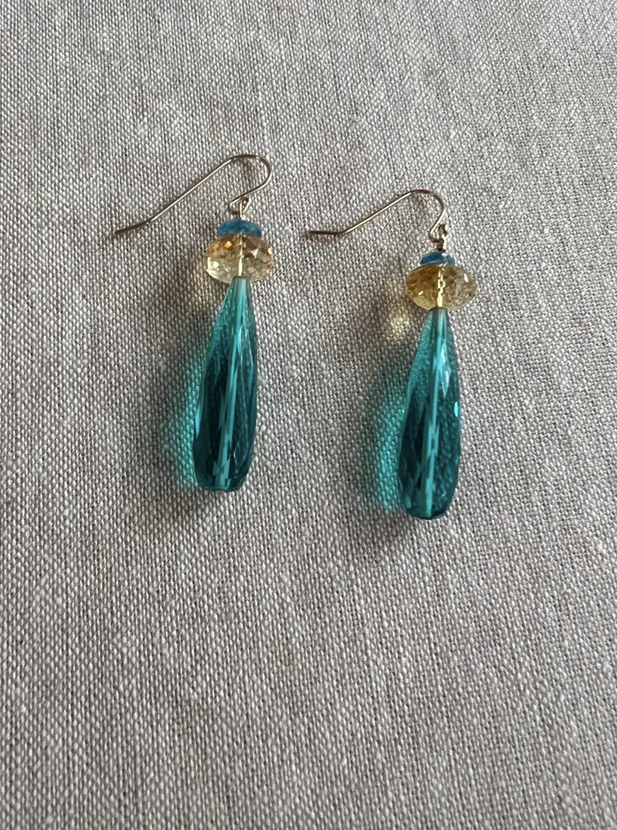 Apatite and Citrine Earrings