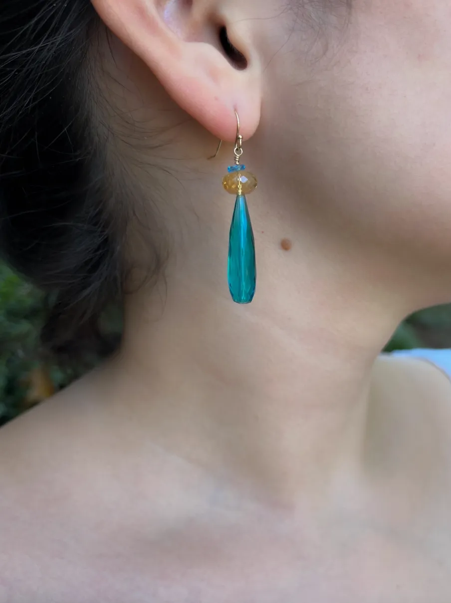 Apatite and Citrine Earrings