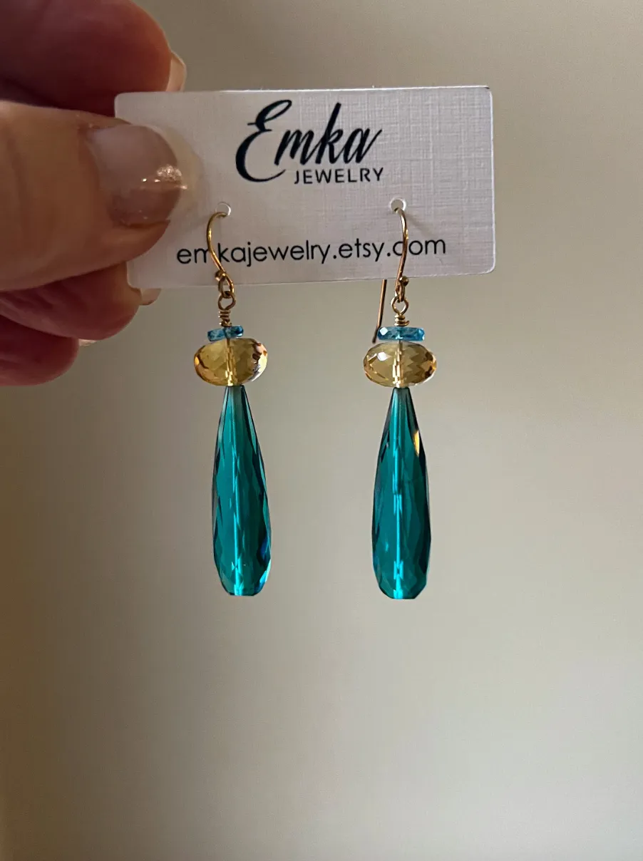 Apatite and Citrine Earrings