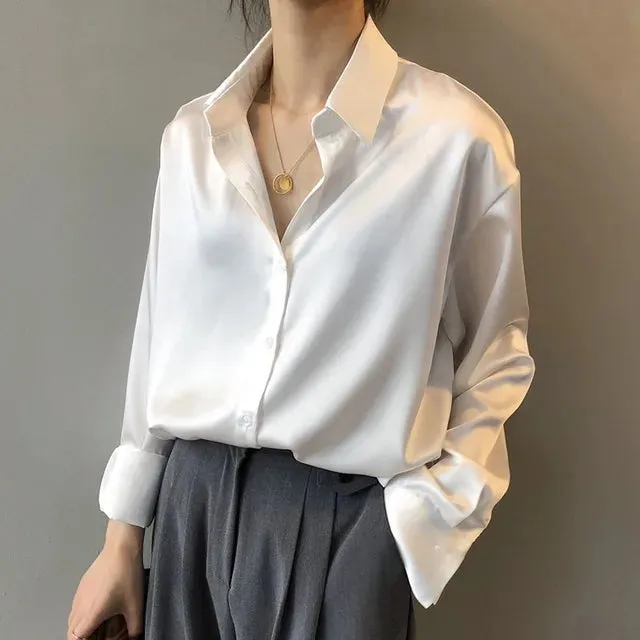 Arlette® | Casual, Loose Satin Blouse