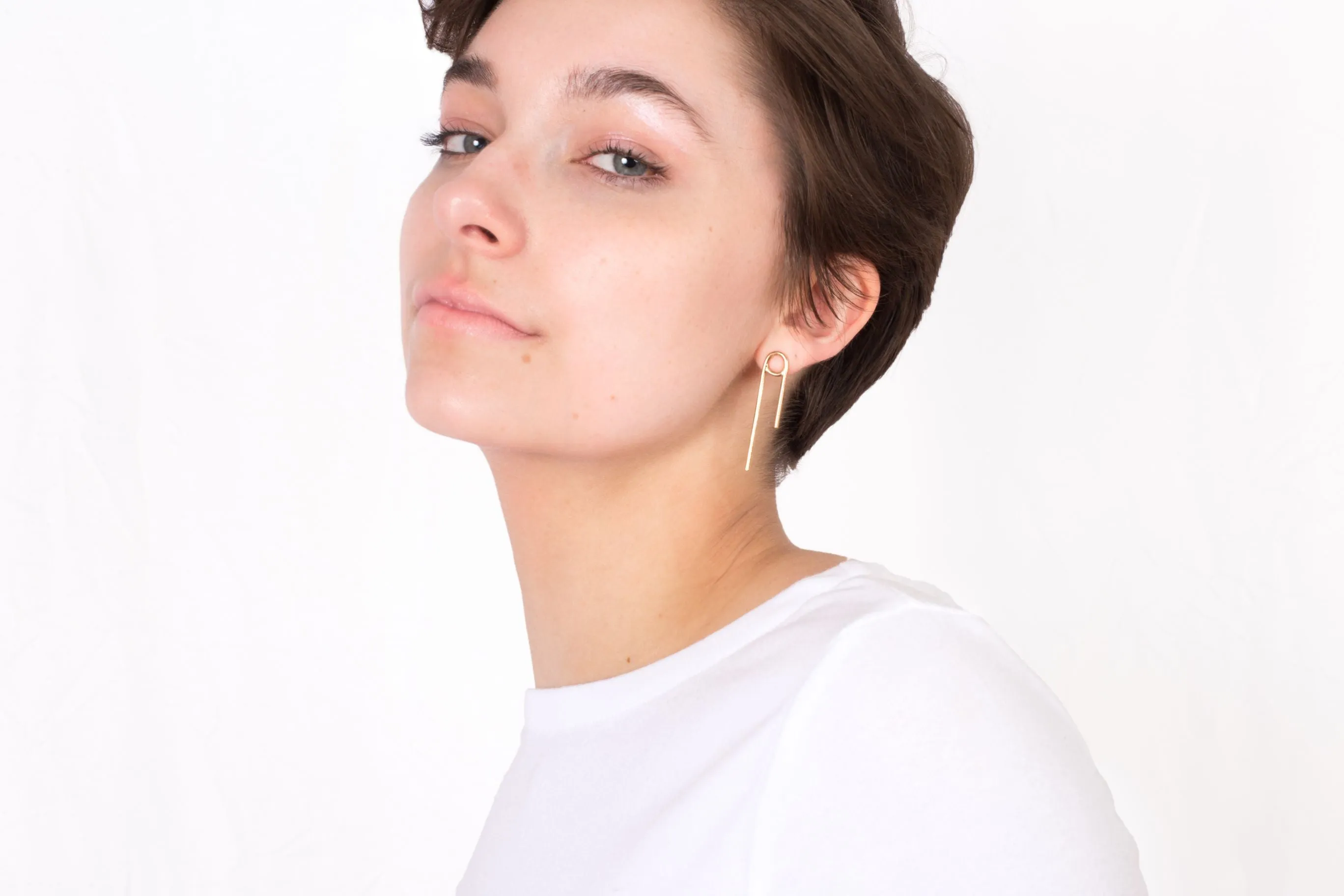 Asymmetrical Circle Stud Earrings