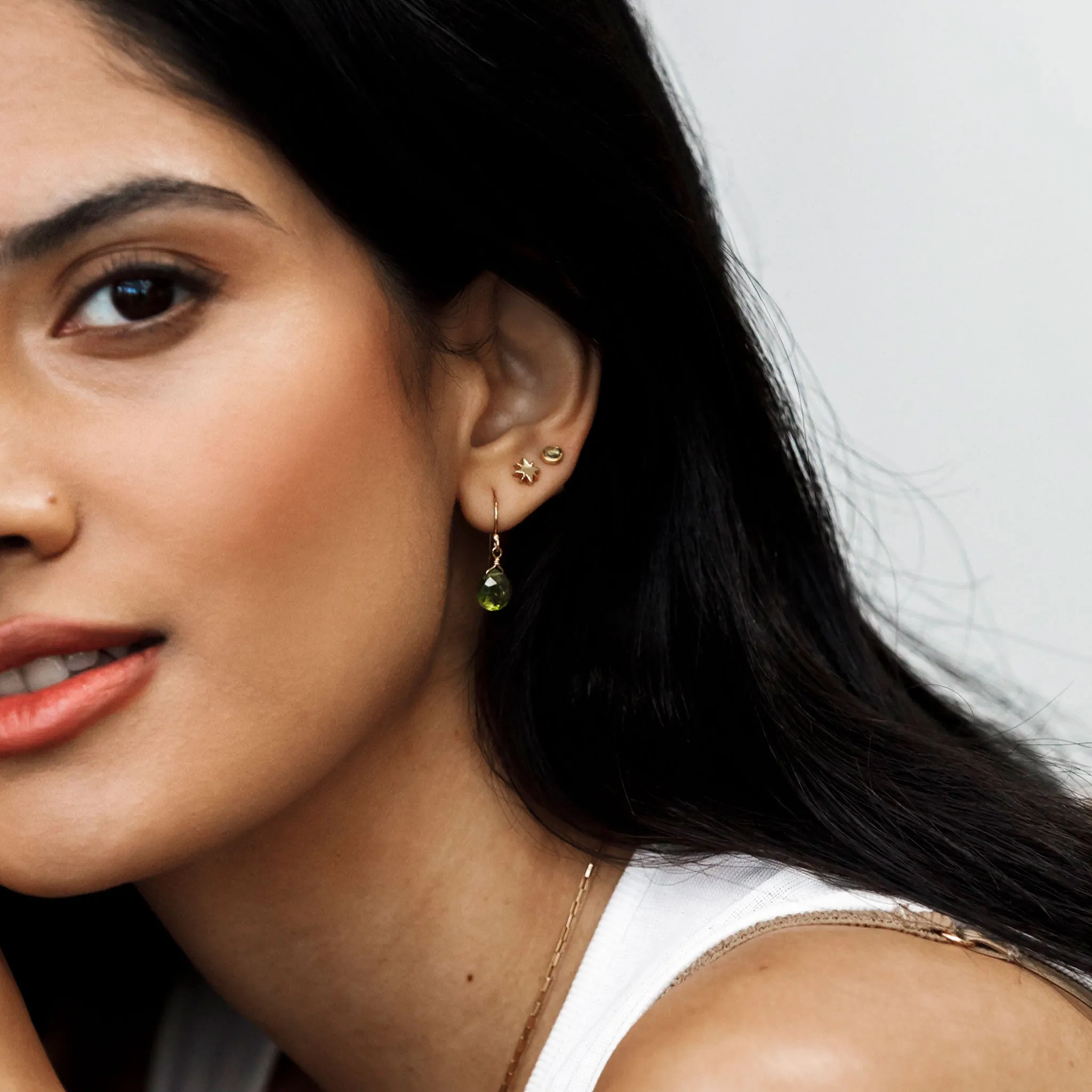 August Peridot Birthstone Isla Drop Earrings