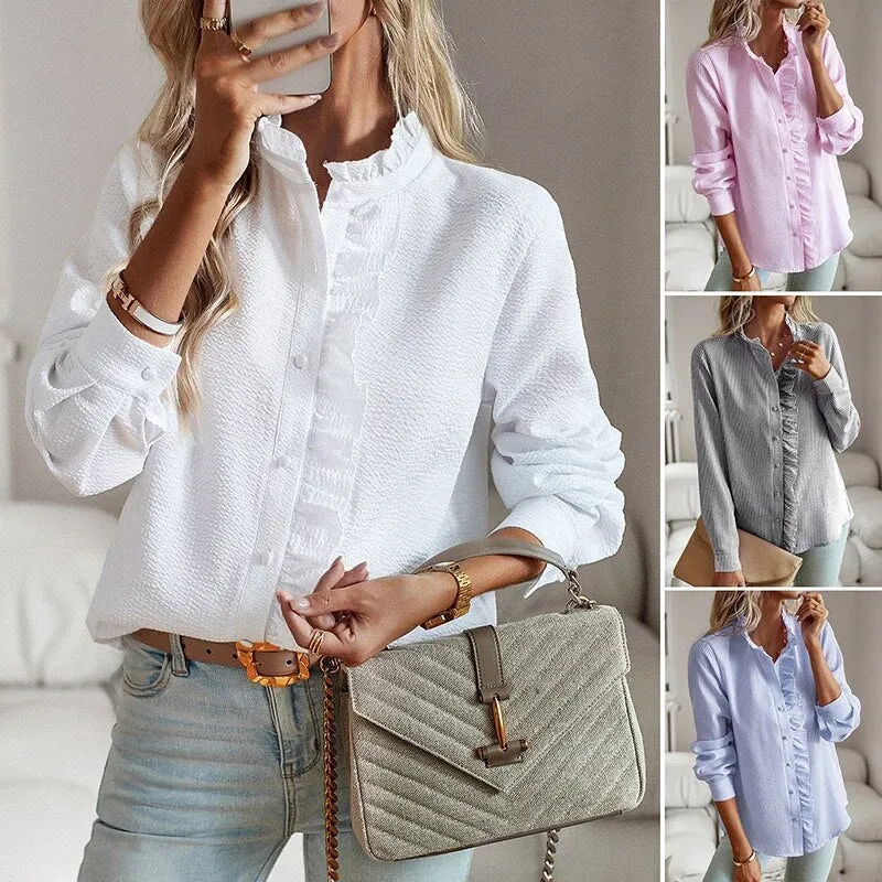 Aurora™ WBC| Ruffle Long Sleeve Shirt