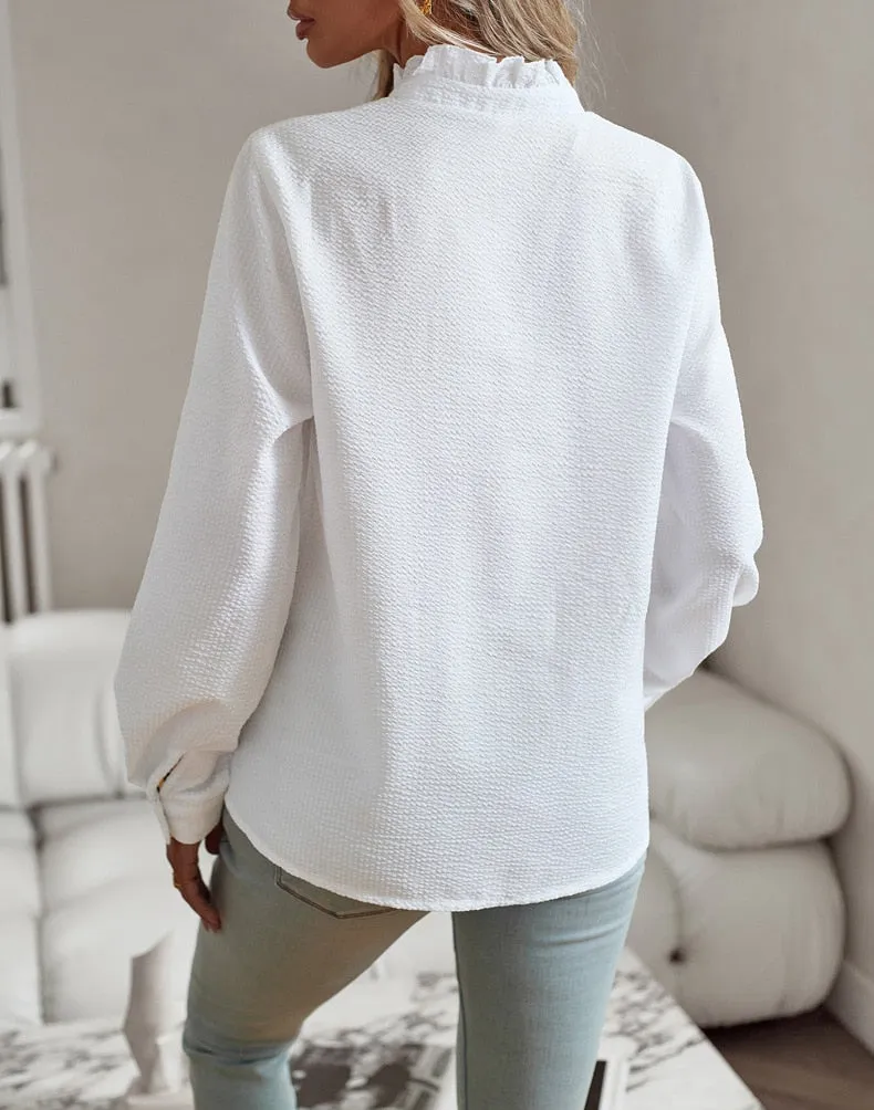 Aurora™ WBC| Ruffle Long Sleeve Shirt