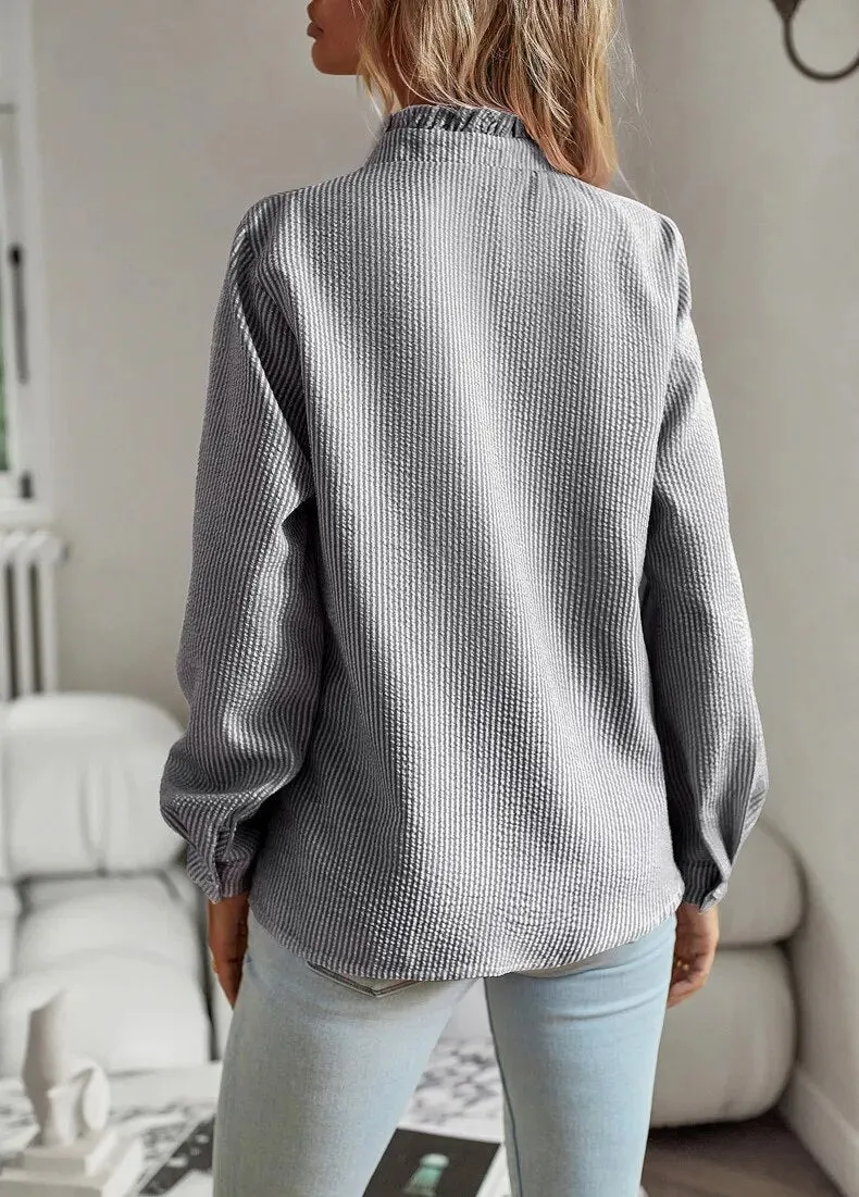 Aurora™ WBC| Ruffle Long Sleeve Shirt