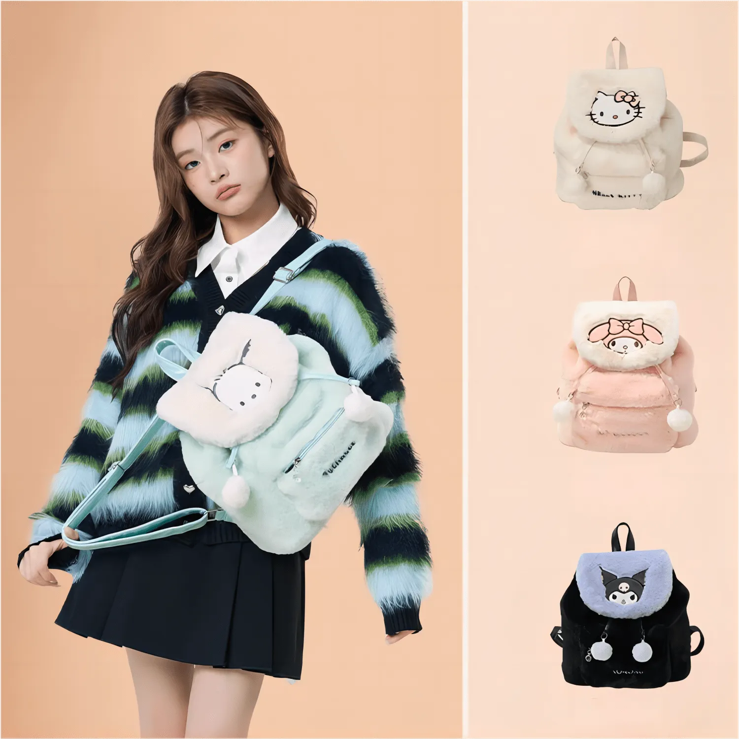 Authentic Sanrio Characters Plush Backpack