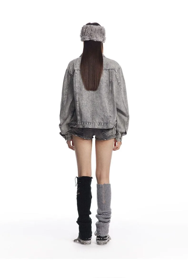 Autumn Winter Retro Washed Denim Jacket