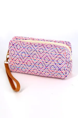 Aztec Pattern Pouch Wristlet Fuchsia - Pack of 6