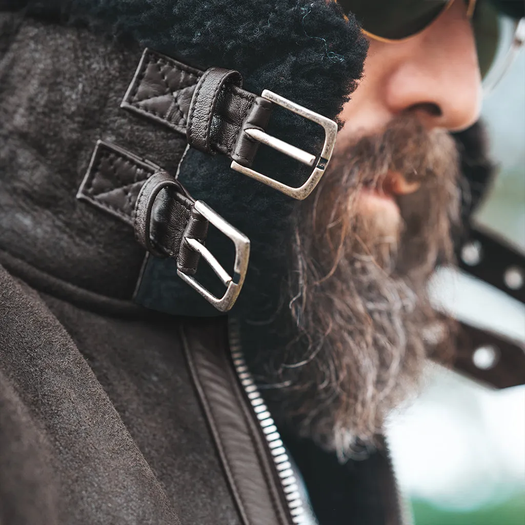 B3 SHEARLING FLIGHT LEATHER JACKET - SEPIA CRACKED BROWN