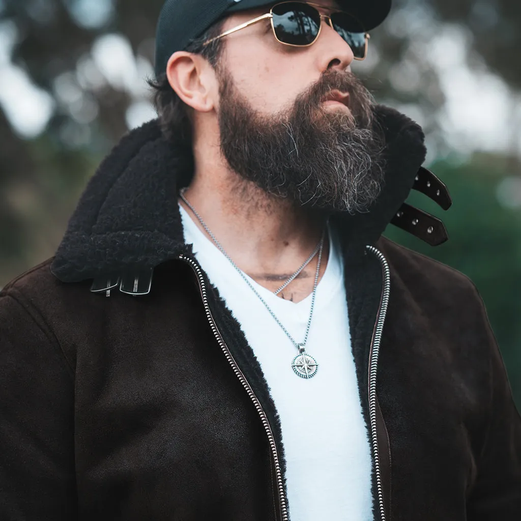 B3 SHEARLING FLIGHT LEATHER JACKET - SEPIA CRACKED BROWN