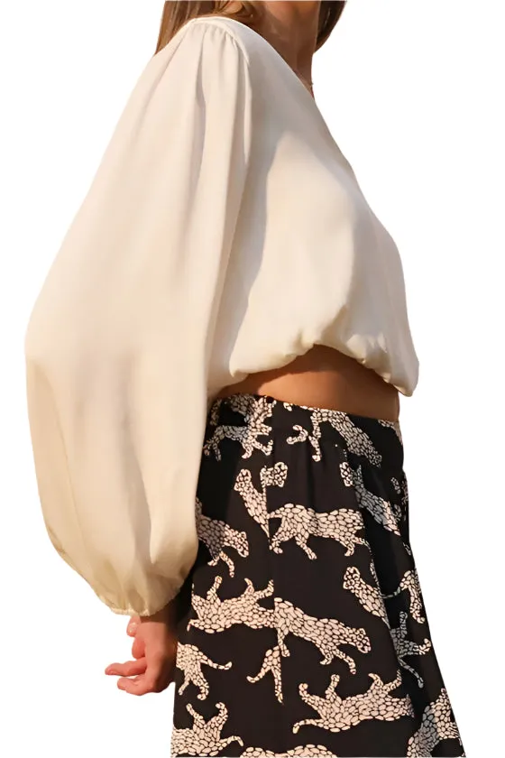 Back In Time Washed Poly Silk Top
