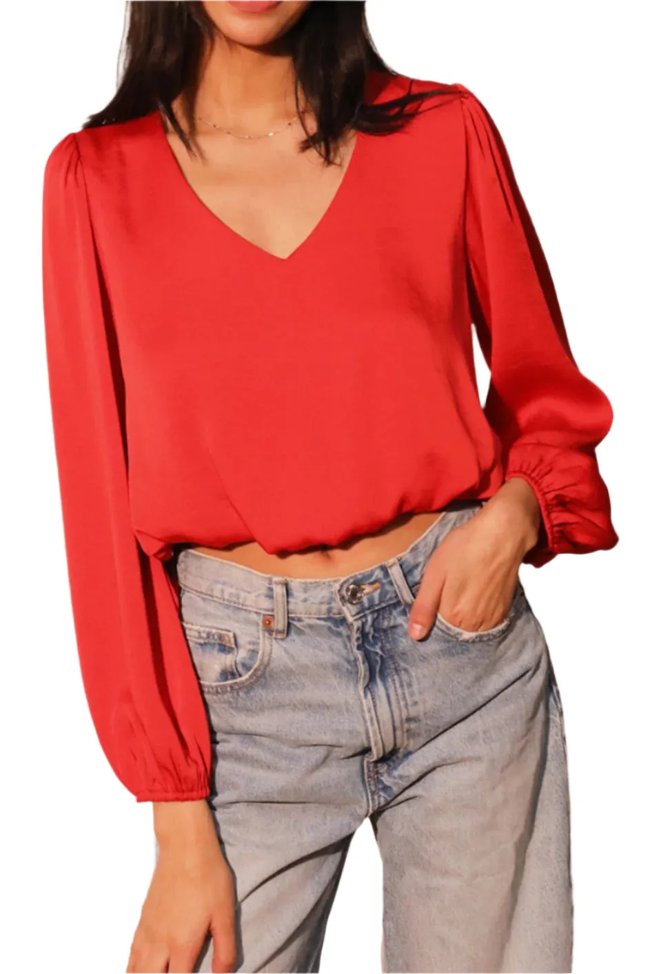 Back In Time Washed Poly Silk Top