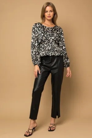 Back Tie Peplum Blouse