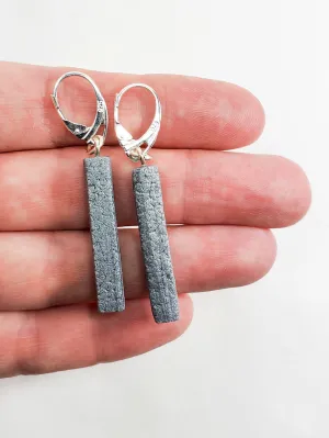 Bar Dangle Earrings - Silver