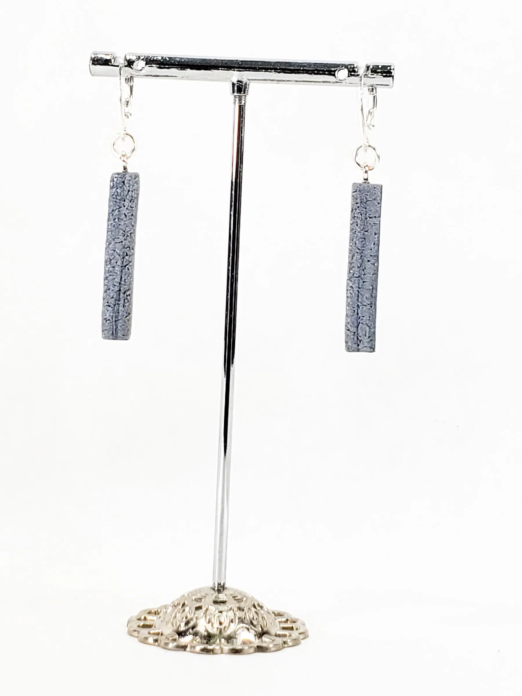 Bar Dangle Earrings - Silver