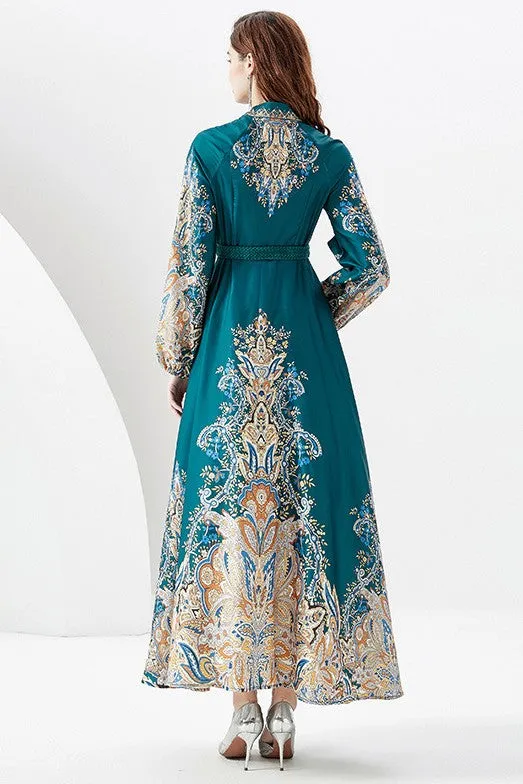 Baroque Paisley Maxi Dress