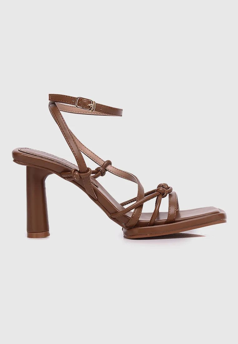 Bay Ankle-Strap Heels (Caramel)