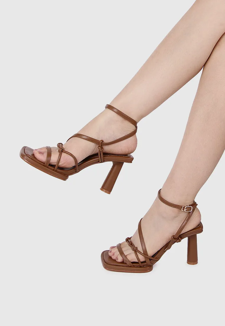 Bay Ankle-Strap Heels (Caramel)