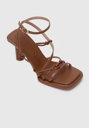 Bay Ankle-Strap Heels (Caramel)