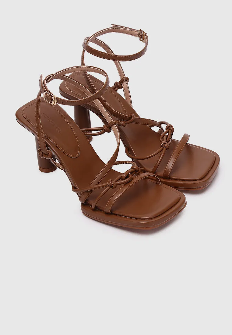 Bay Ankle-Strap Heels (Caramel)