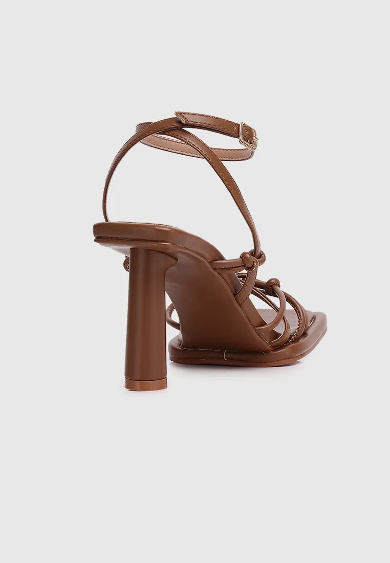 Bay Ankle-Strap Heels (Caramel)