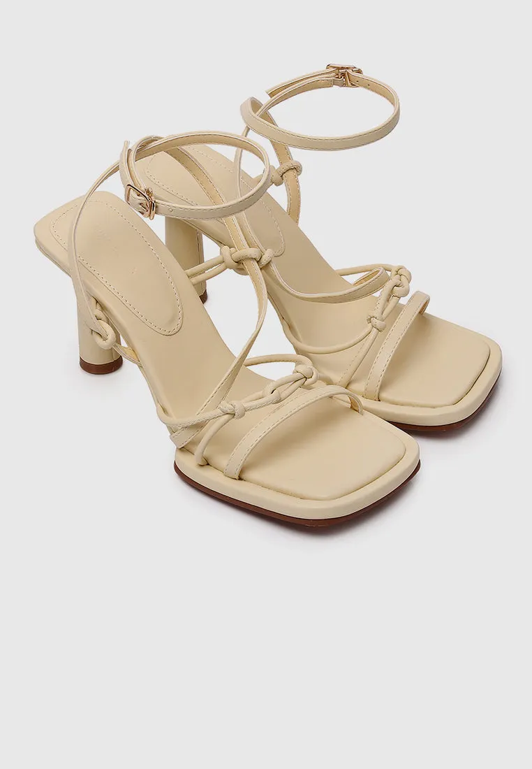 Bay Ankle-Strap Heels (Light Yellow)