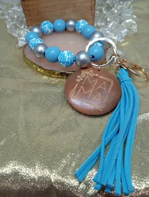 Beaded Stretch Key Chain Bracelets w/Tassel