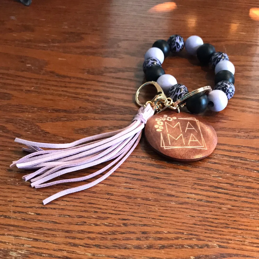 Beaded Stretch Key Chain Bracelets w/Tassel