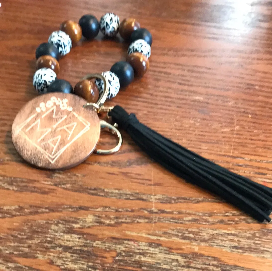 Beaded Stretch Key Chain Bracelets w/Tassel